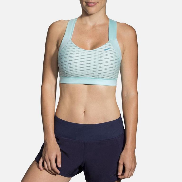 Brooks Uplift Crossback Running Bra - Women's - Blue (15792-ZVND)